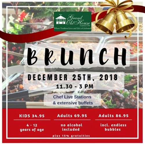 Celebrate with Christmas Brunch 2018 at Grand Old House in the Cayman Islands