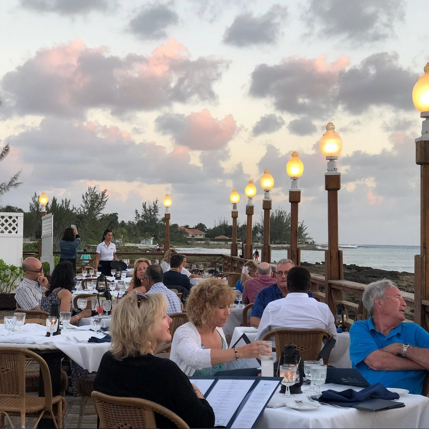The ecstatic view combined with delectable food is divine!
