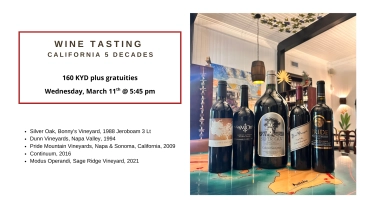 WINE TASTING  California 5 Decades